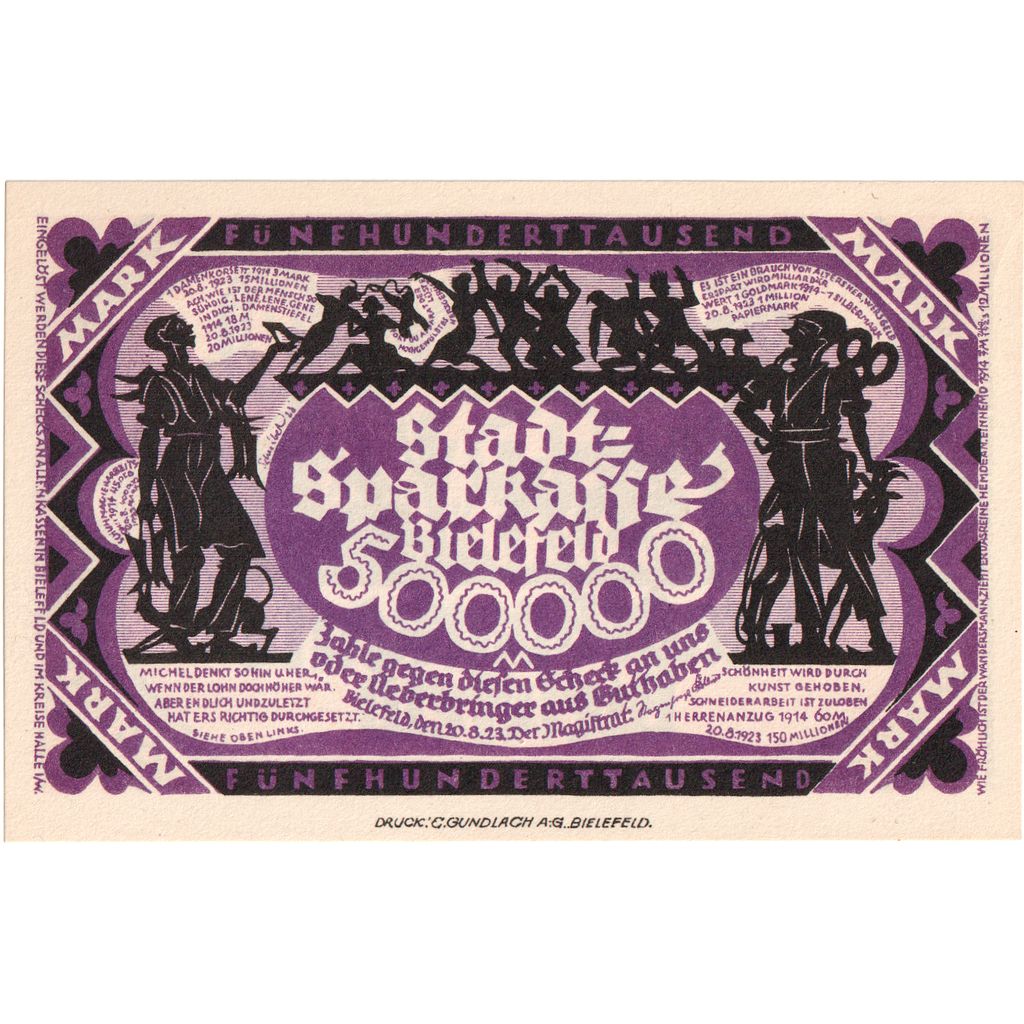 Deutschland, Bielefeld, 500 000 Mark, 1923-08-20, UNZ-