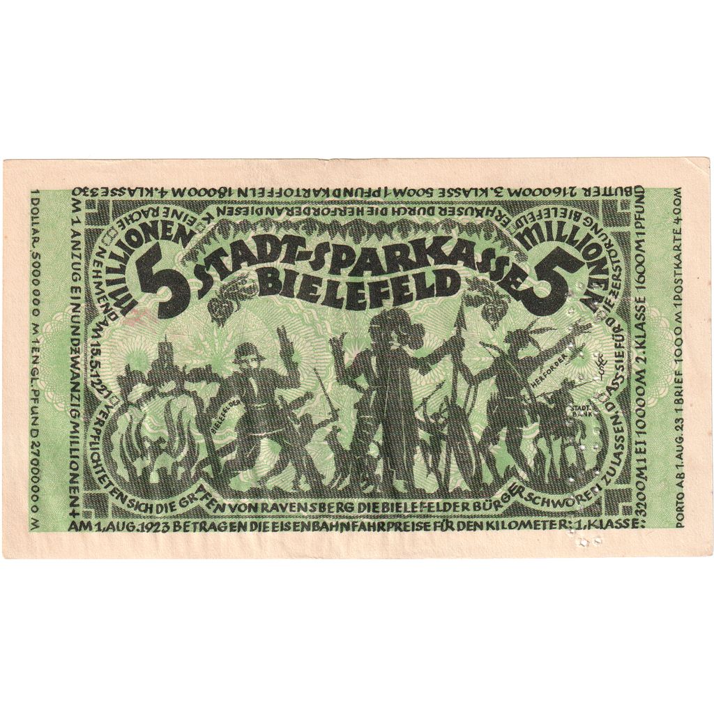 Deutschland, Bielefeld, 5 Millionen Mark, 1923-08-11, VZ