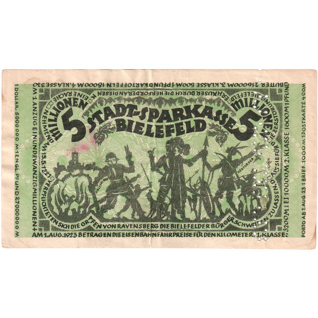 Deutschland, Bielefeld, 5 Millionen Mark, 1923-08-11, SS
