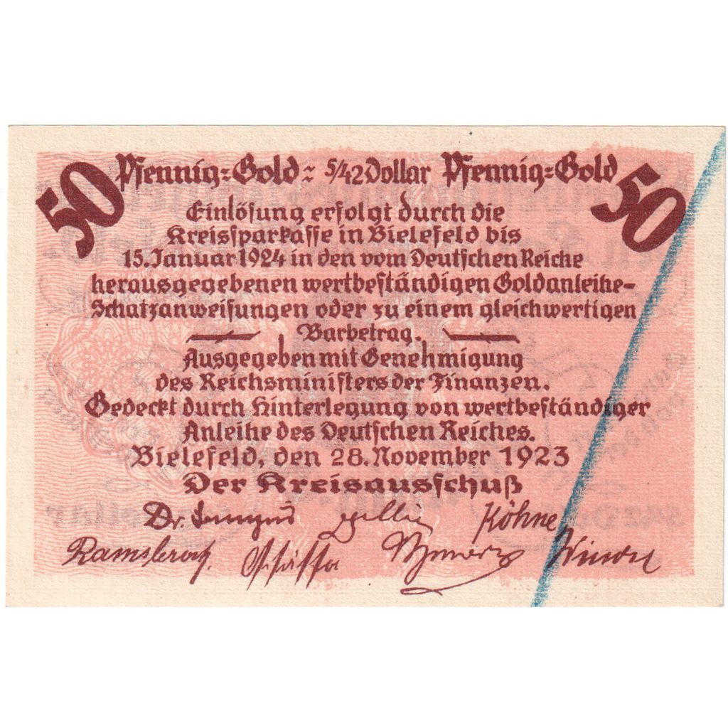 Deutschland, Bielefeld, 50 Pfennig, 1923-11-28, SS