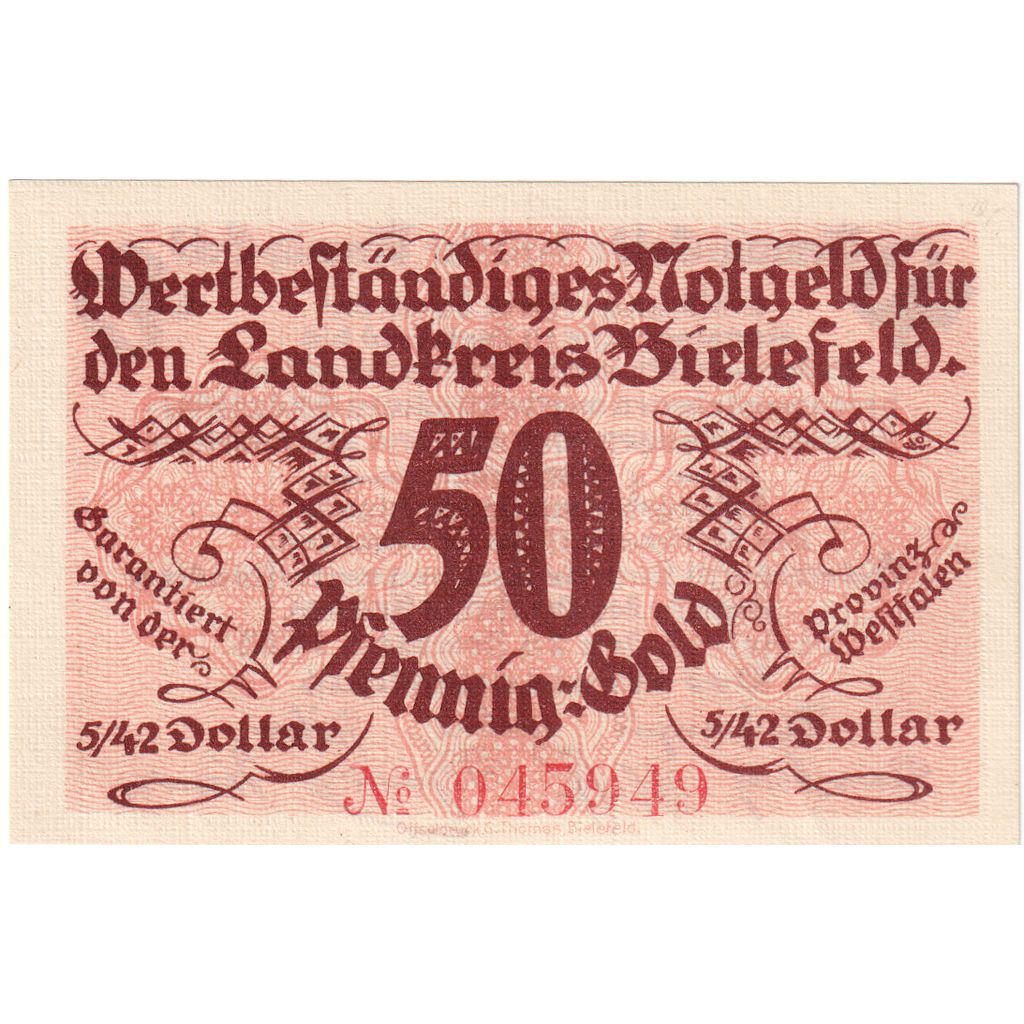 Deutschland, Bielefeld, 50 Pfennig, 1923-11-28, UNZ-
