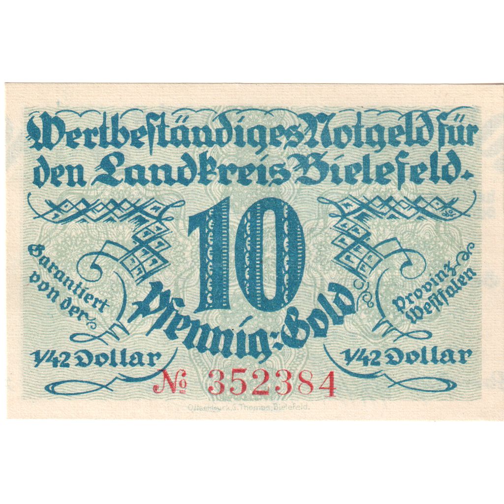 Deutschland, Bielefeld, 10 Goldpfenning, 1923-11-28, UNZ-