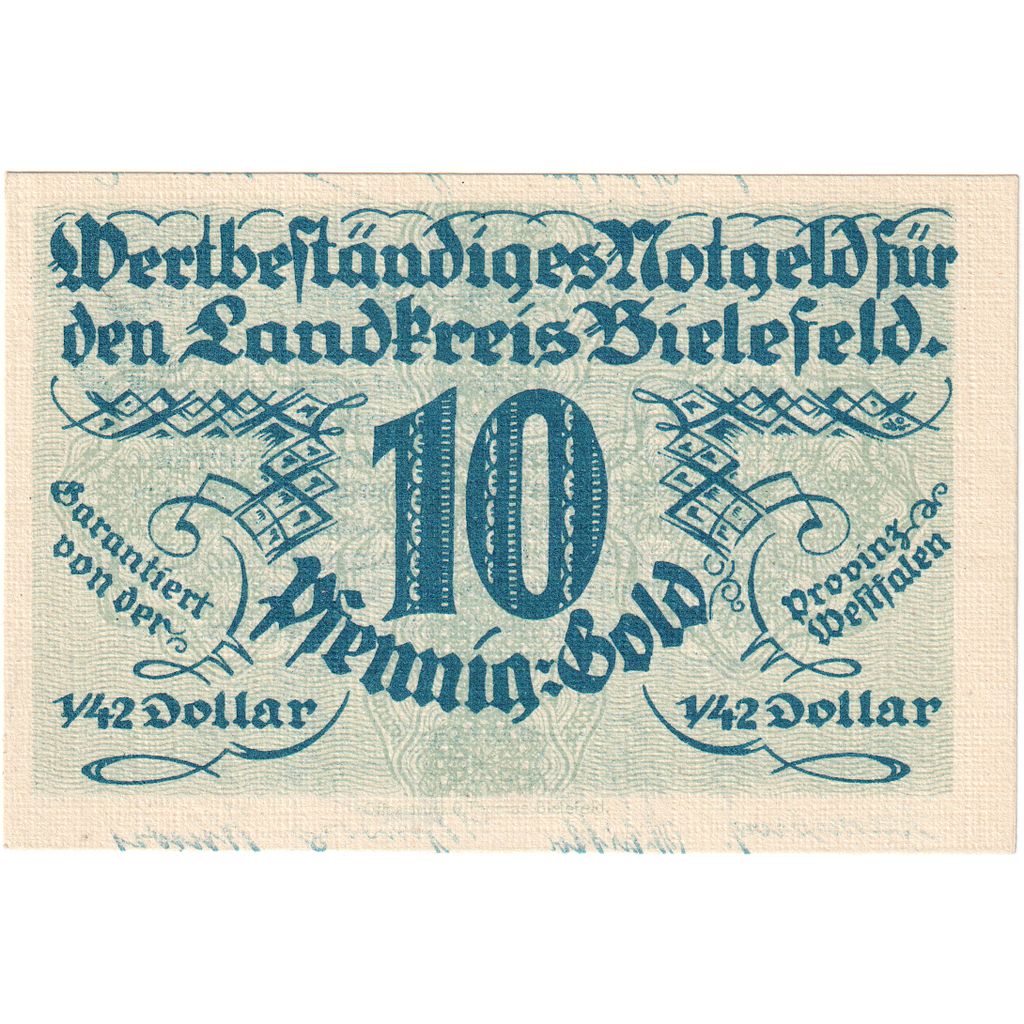 Germany, Bielefeld, 10 Goldpfenning, 1923-11-28, UNC(63)
