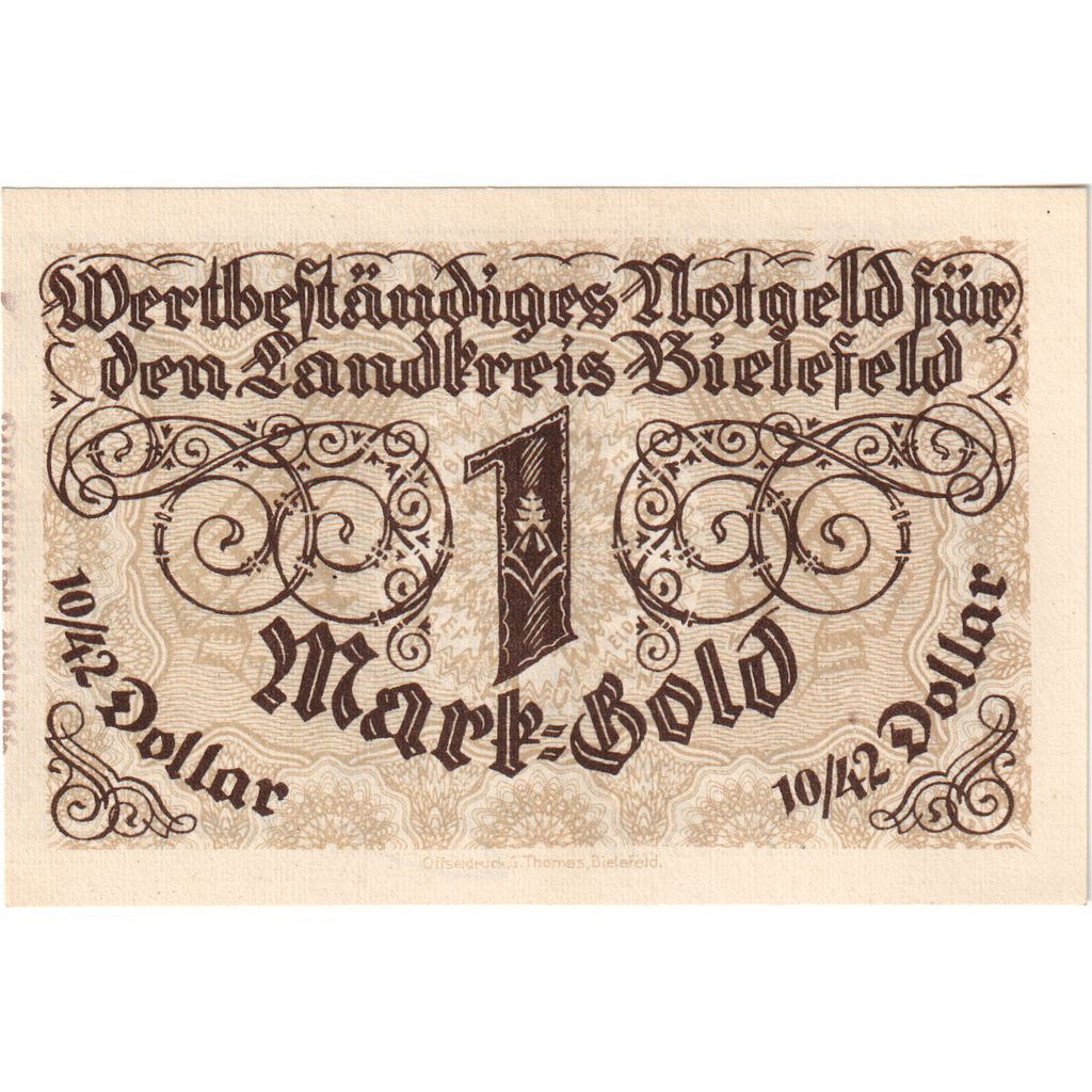 Germany, Bielefeld, 1 Goldmark, 1923-11-28, UNC(63)