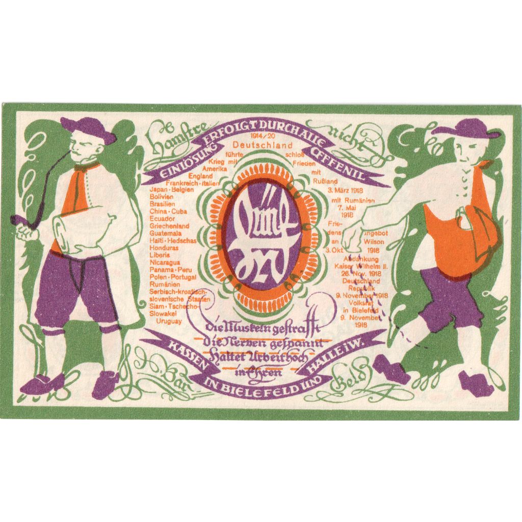 Deutschland, Bielefeld, 5 Mark, 1920-01-10, UNZ-