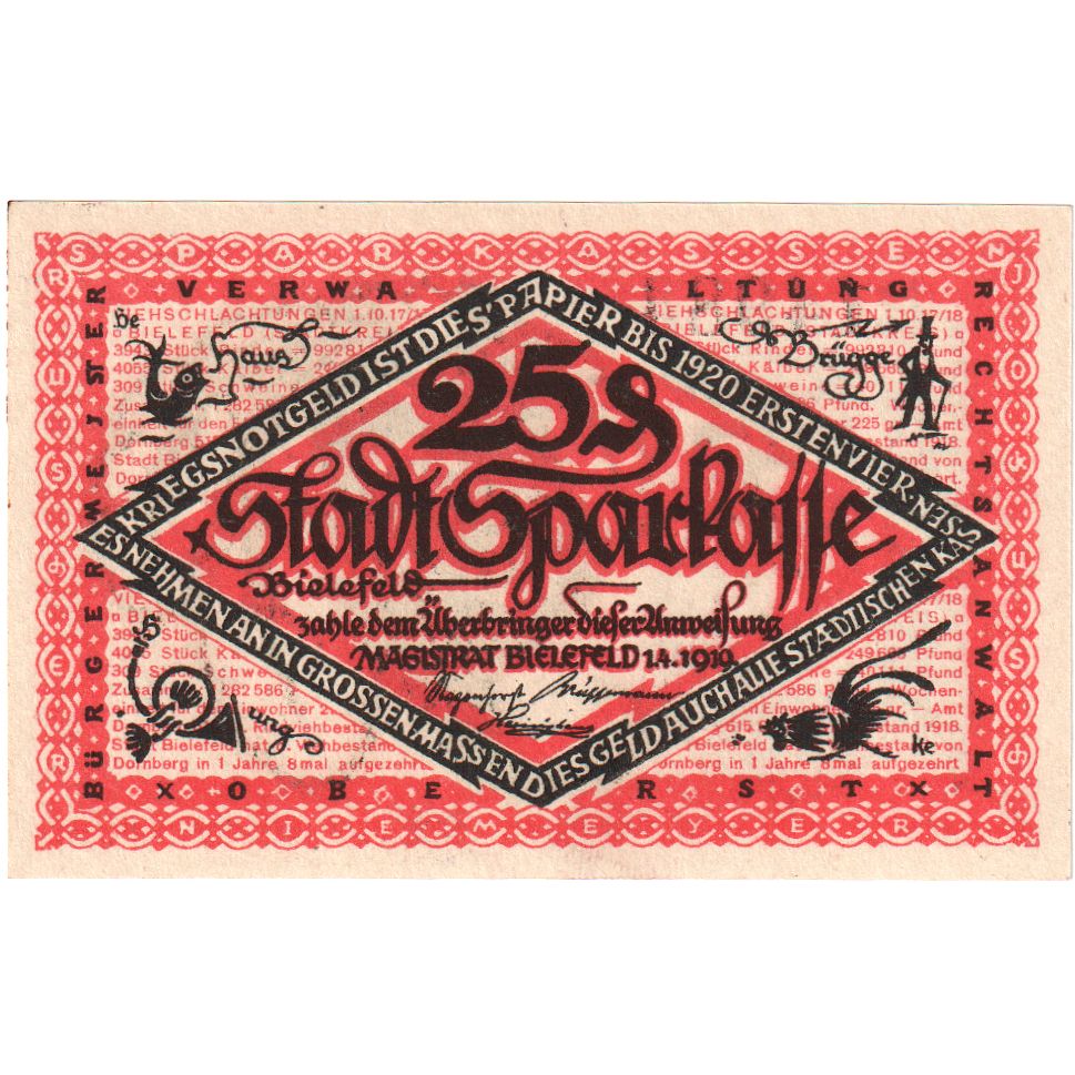 Deutschland, Bielefeld, 25 Pfennig, 1919-04-01, UNZ-