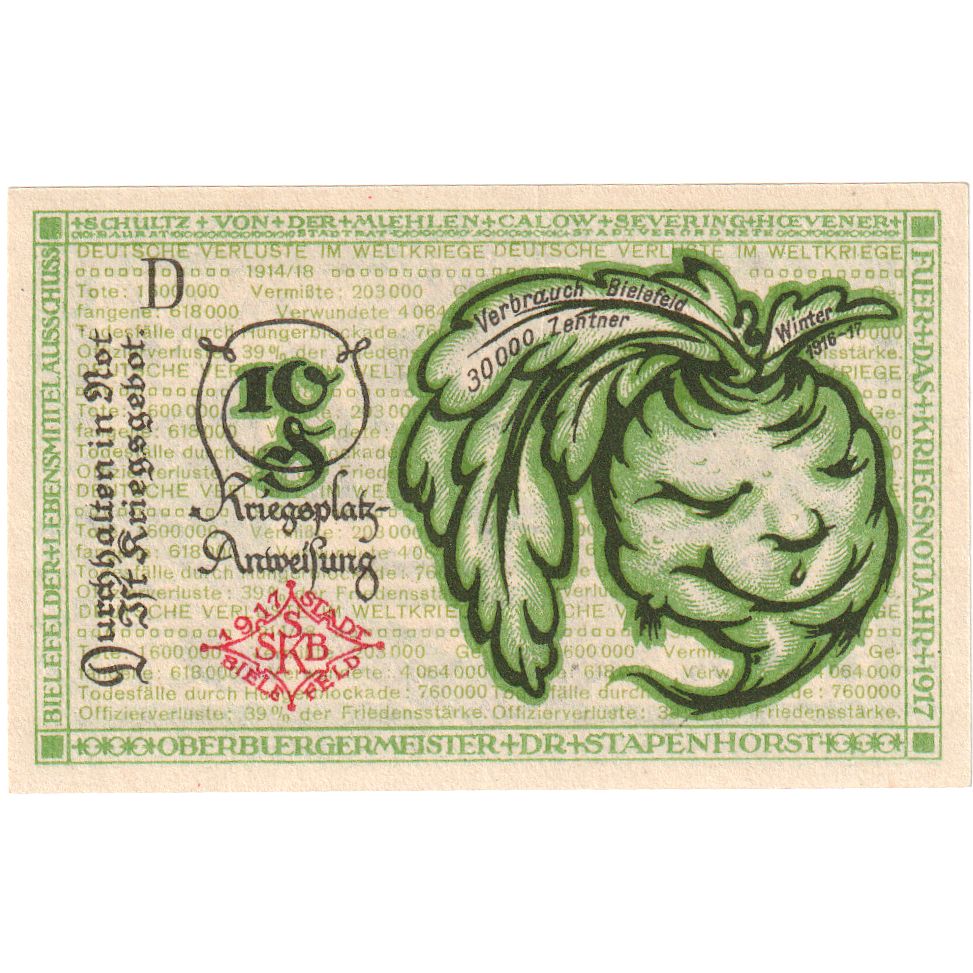 Niemcy, Bielefeld, 10 Pfennig, 1919-04-01, UNC(63), Grabowski:44