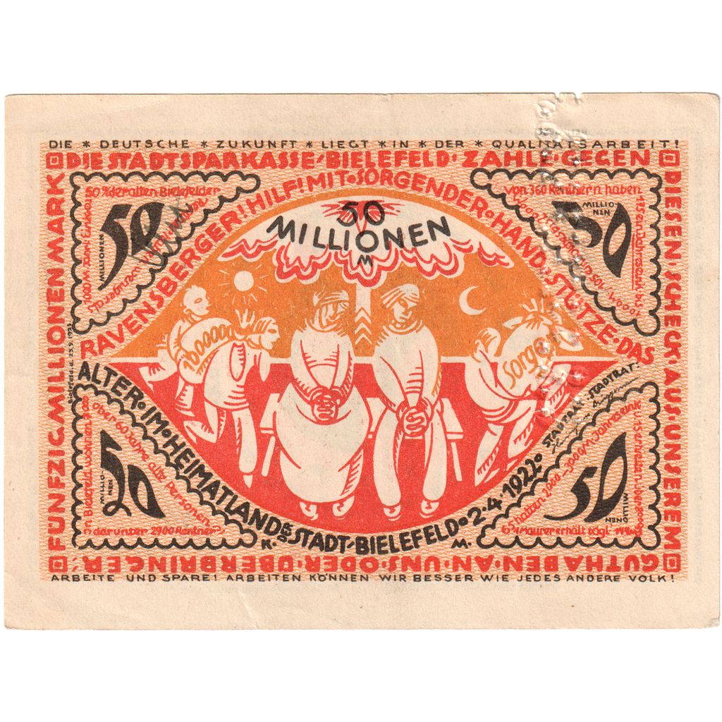 Germania, Bielefeld, 50 Millionen Mark, 1922-04-02, SPL, Grabowski:93