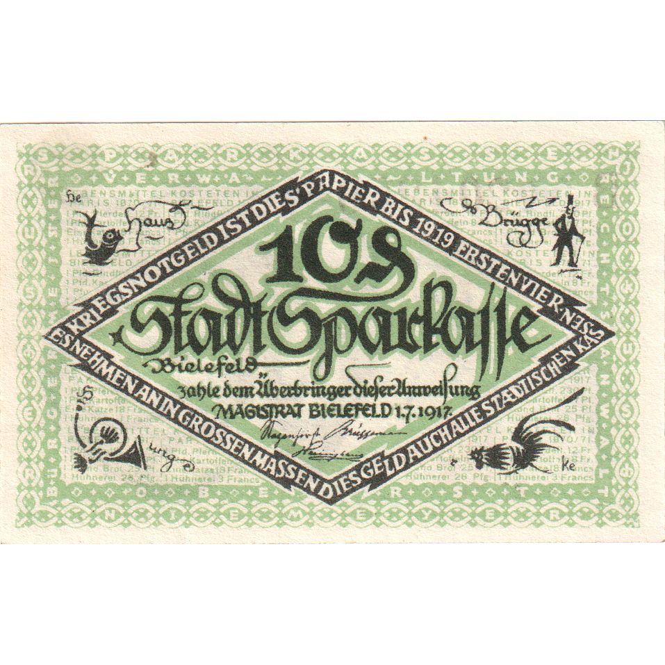 Germany, Bielefeld, 10 Pfennig, 1917-07-01, AU(55-58), Grabowski:44.2b