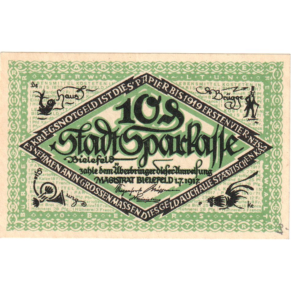 Germany, Bielefeld, 10 Pfennig, 1917-07-01, UNC(63), Grabowski:44.2b