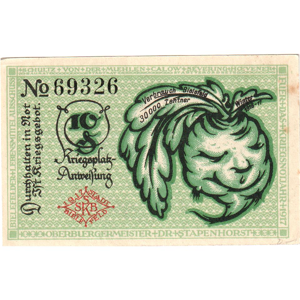 Germany, Bielefeld, 10 Pfennig, 1917-07-01, AU(50-53), Grabowski:44.2b