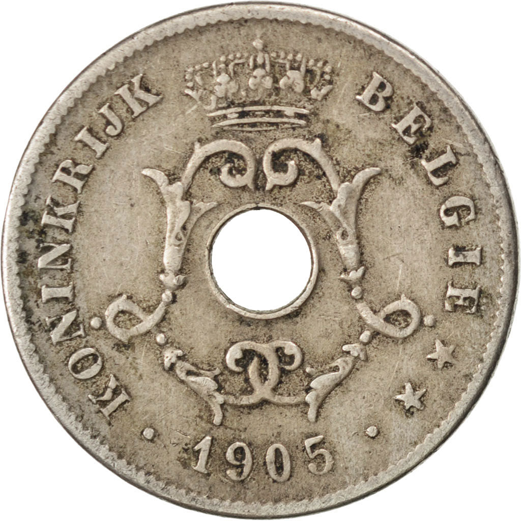 Moneda, Bélgica, 10 Centimes, 1905, BC+, Cobre - níquel, KM:53