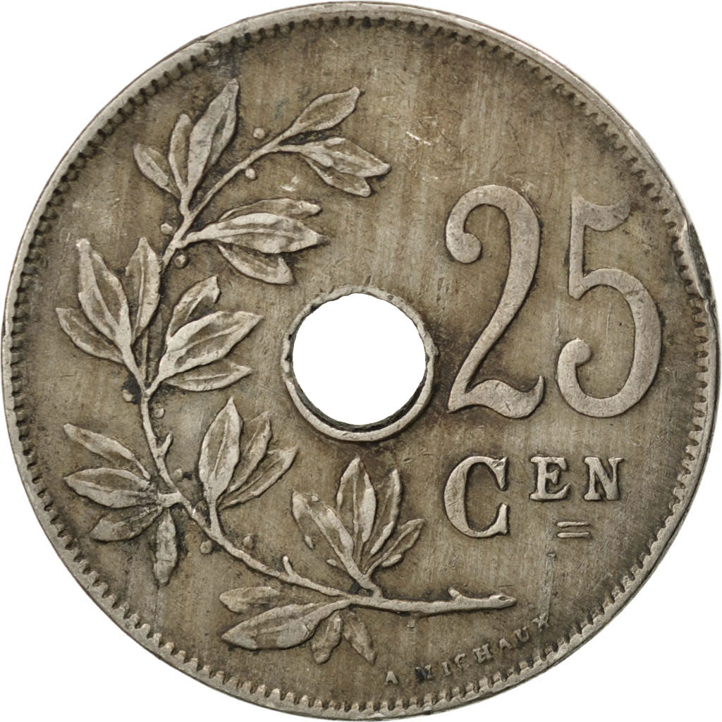 Monnaie, Belgique, 25 Centimes, 1913, TTB, Copper-nickel, KM:69