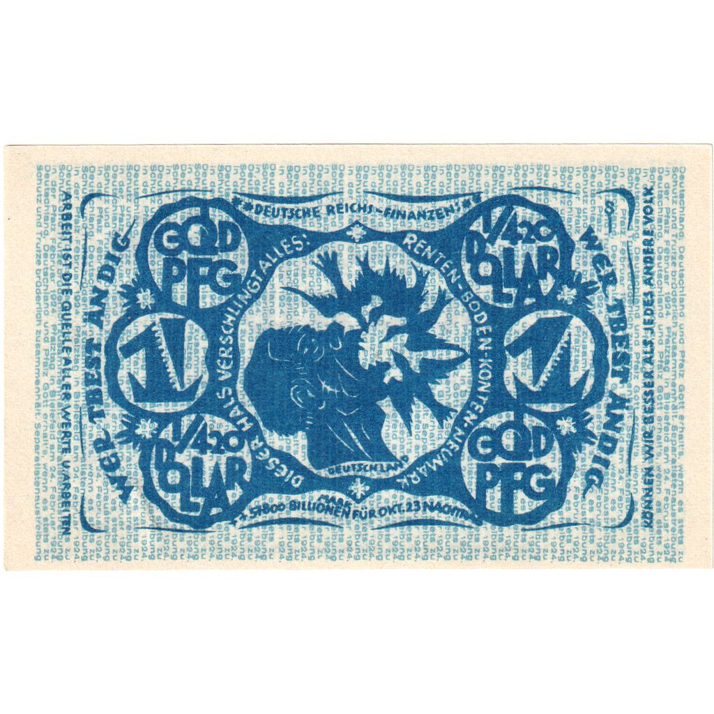 Germany, Bielefeld, 1 Goldpfennig, 1923-11-08, UNC(63), Grabowski:92