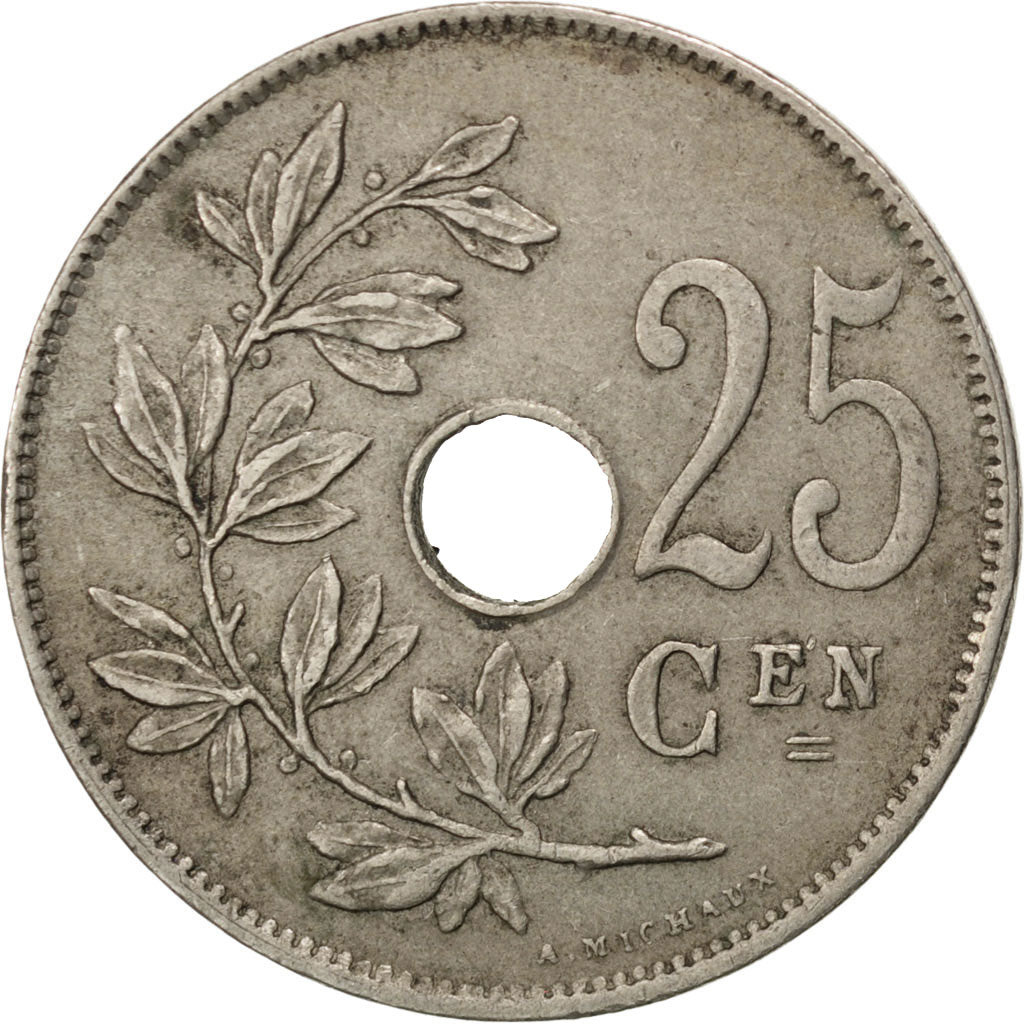 Monnaie, Belgique, 25 Centimes, 1922, TTB, Copper-nickel, KM:69