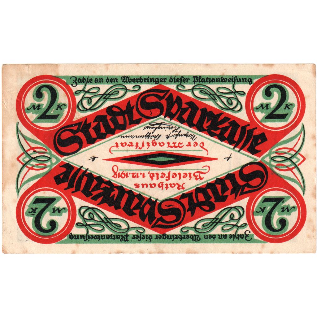 Germania, Bielefeld, 2 Mark, 1918-12-01, MB