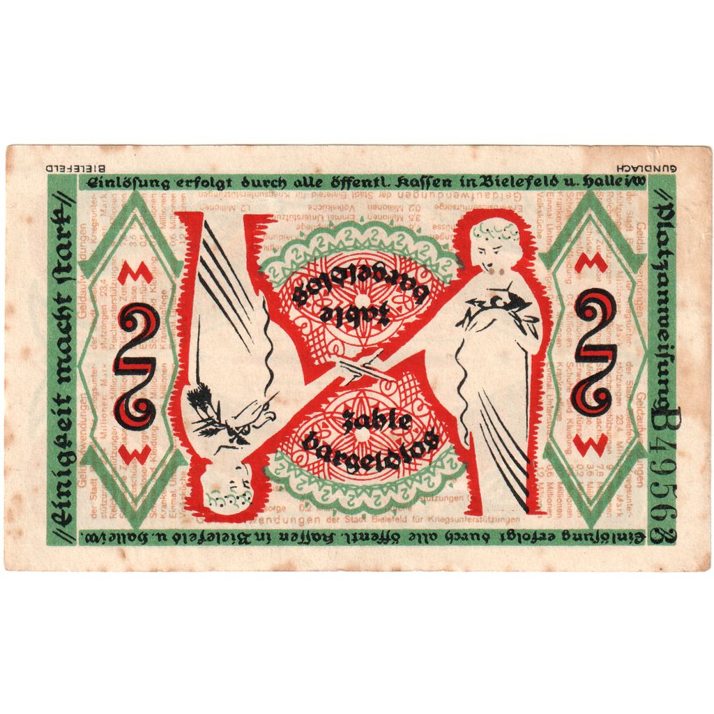 Germania, Bielefeld, 2 Mark, 1918-12-01, MB