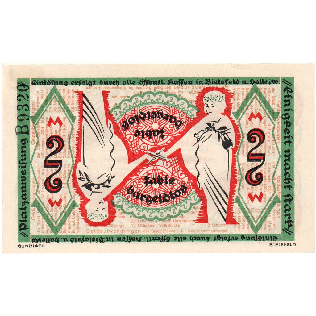 Germany, Bielefeld, 2 Mark, 1918-12-01, AU(55-58)