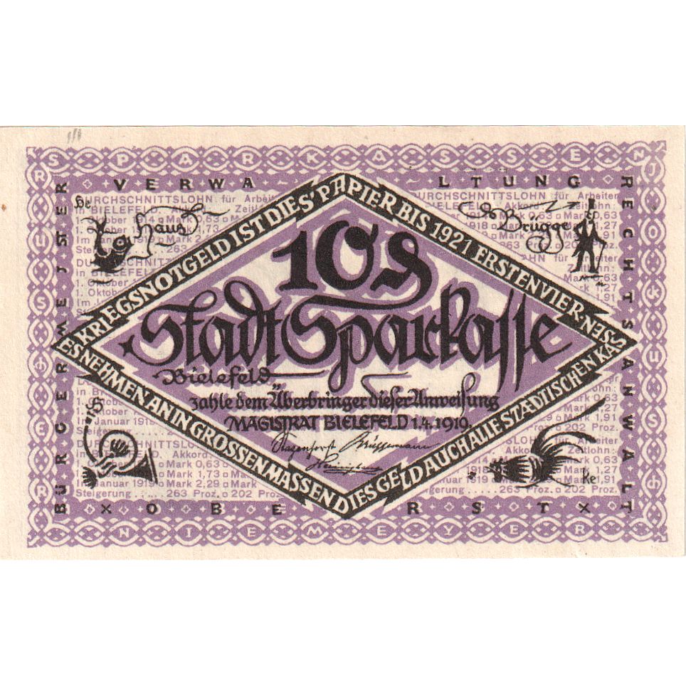 Germany, Bielefeld, 10 Pfennig, 1919-04-01, UNC(63)