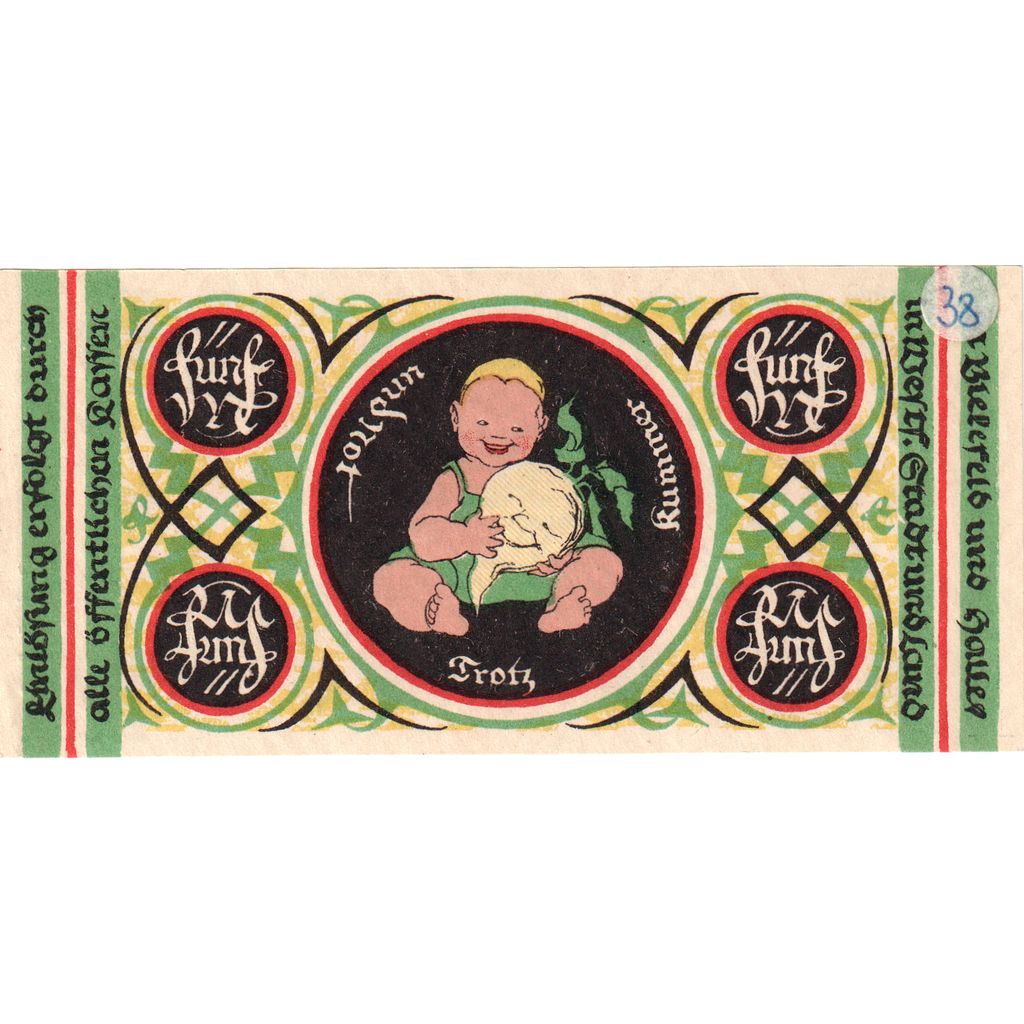 Germany, Bielefeld, 5 Mark, 1918-11-01, AU(55-58)