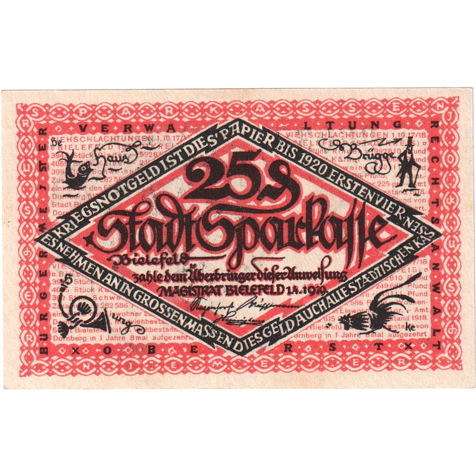 Germany, Bielefeld, 25 Pfennig, 1919-04-01, UNC(63)
