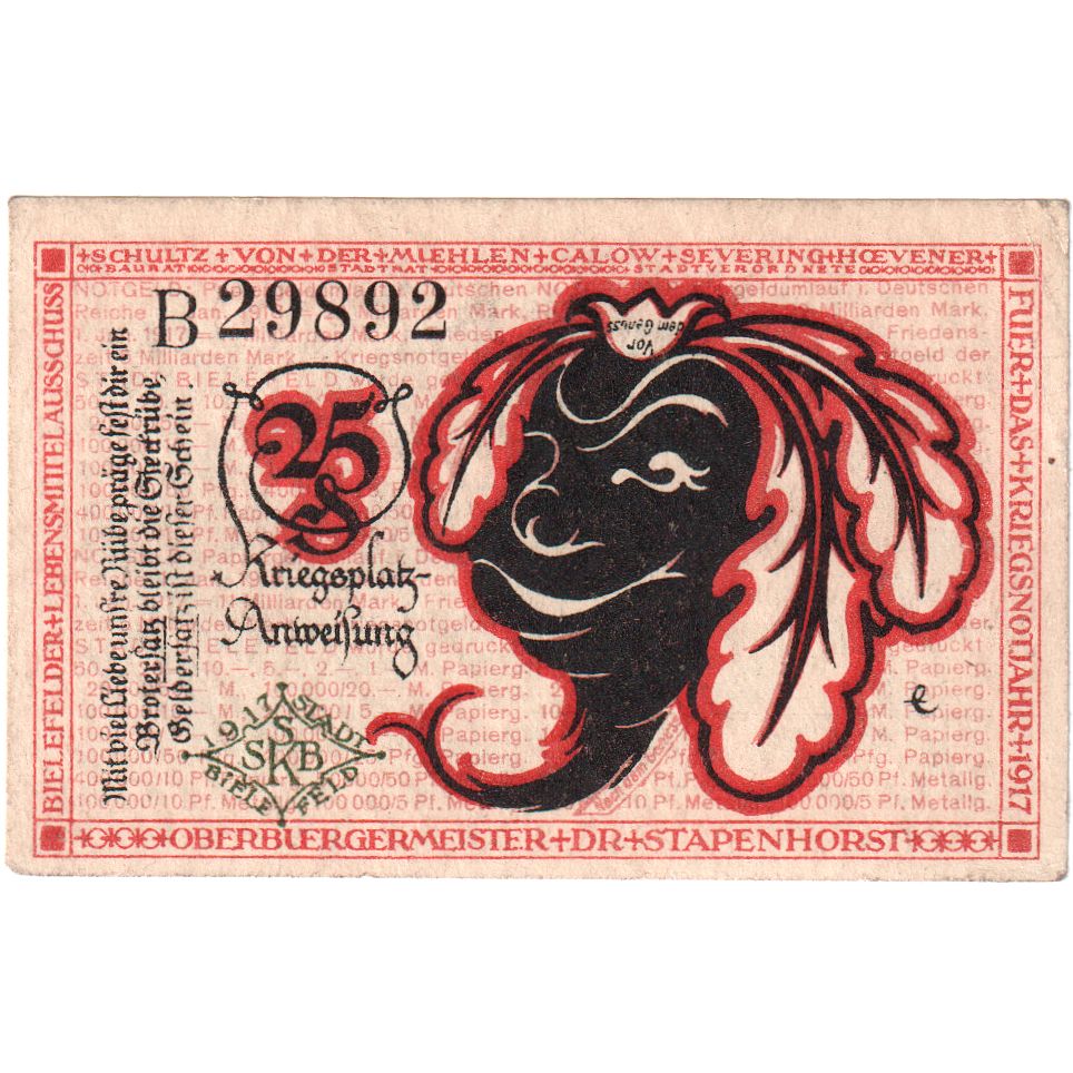 Germany, Bielefeld, 25 Pfennig, 1919-04-01, EF(40-45)