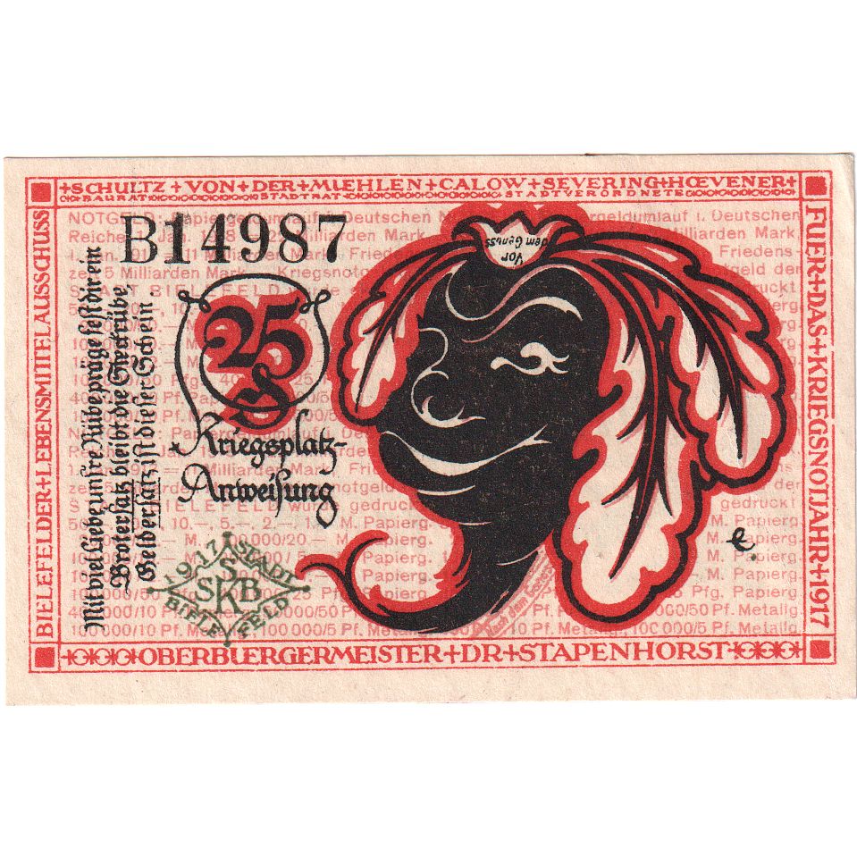 Germany, Bielefeld, 25 Pfennig, 1919-04-01, AU(55-58)