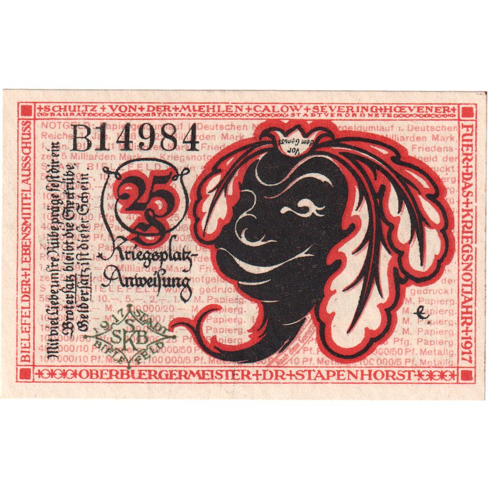 Germany, Bielefeld, 25 Pfennig, 1919-04-01, UNC(63)