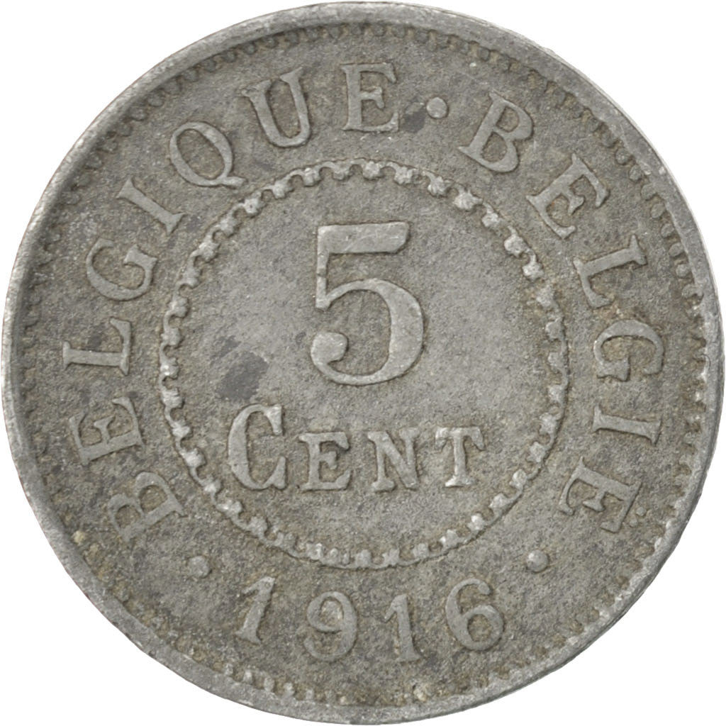 Monnaie, Belgique, 5 Centimes, 1916, TTB, Zinc, KM:80