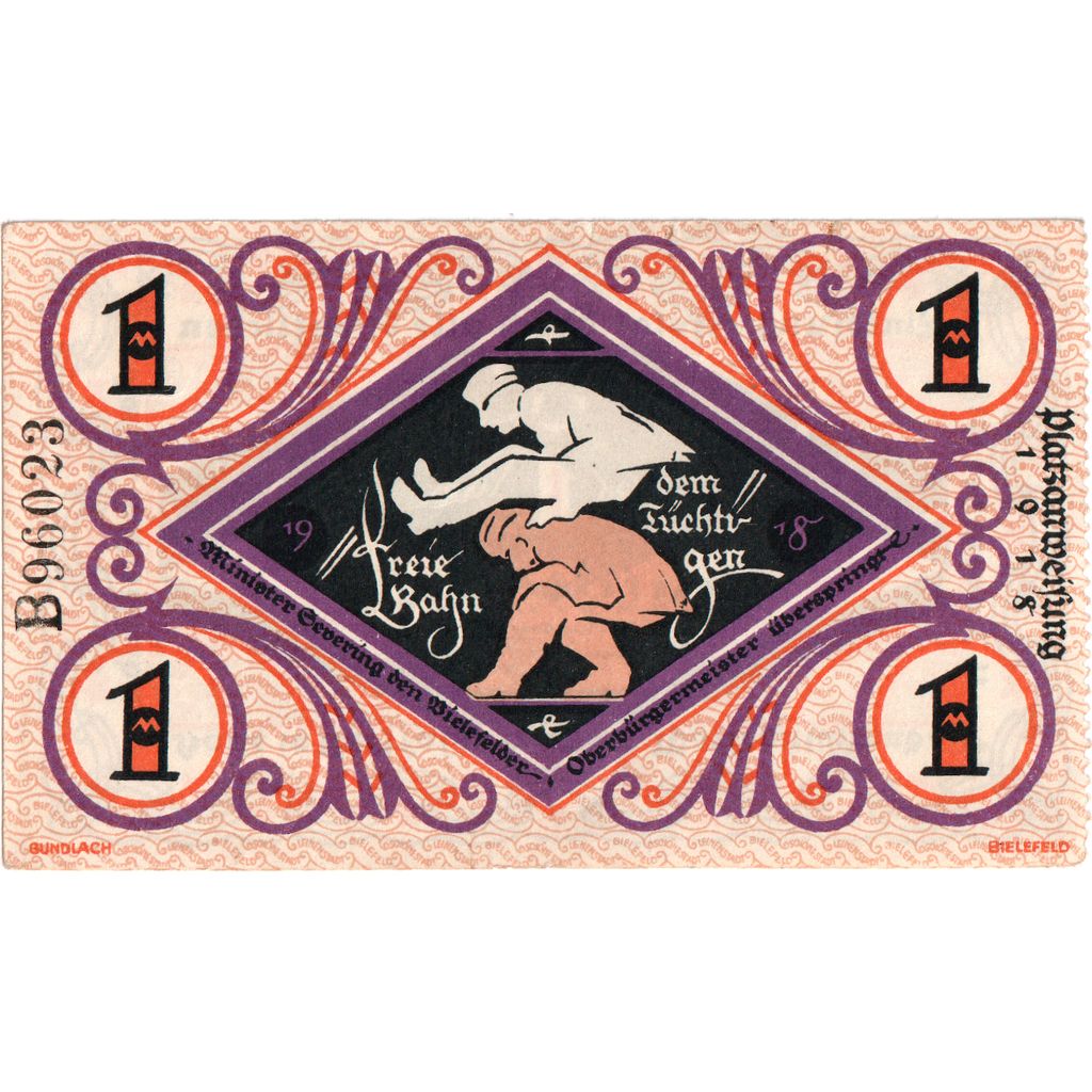 Germany, Bielefeld, 1 Mark, 1918-12-01, AU(55-58)