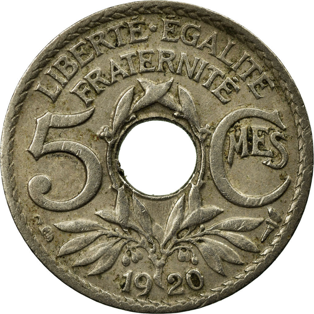 Coin, France, Lindauer, 5 Centimes, 1920, EF(40-45), Copper-nickel, KM:875