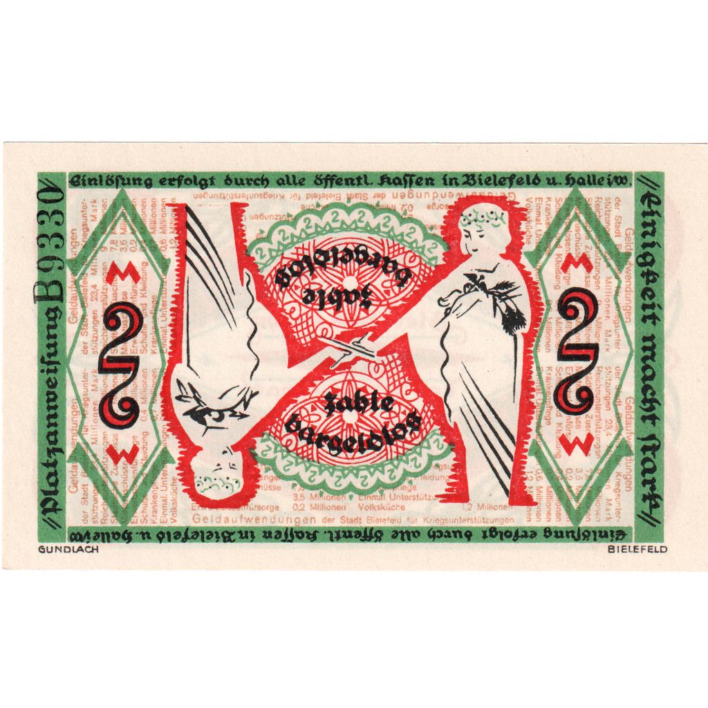 Alemanha, Bielefeld, 2 Mark, 1918-12-01, UNC(64)