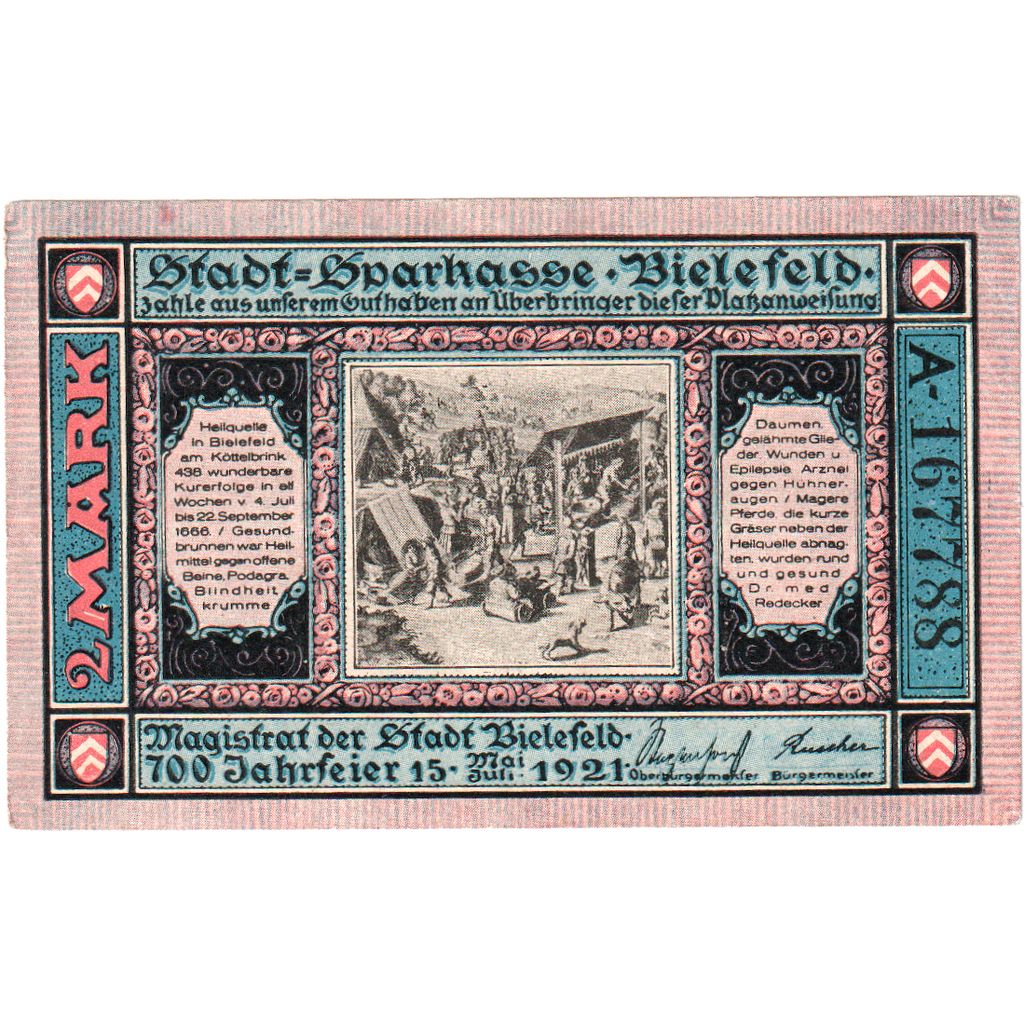 Deutschland, Bielefeld, 2 Mark, 1921-05-15, SS