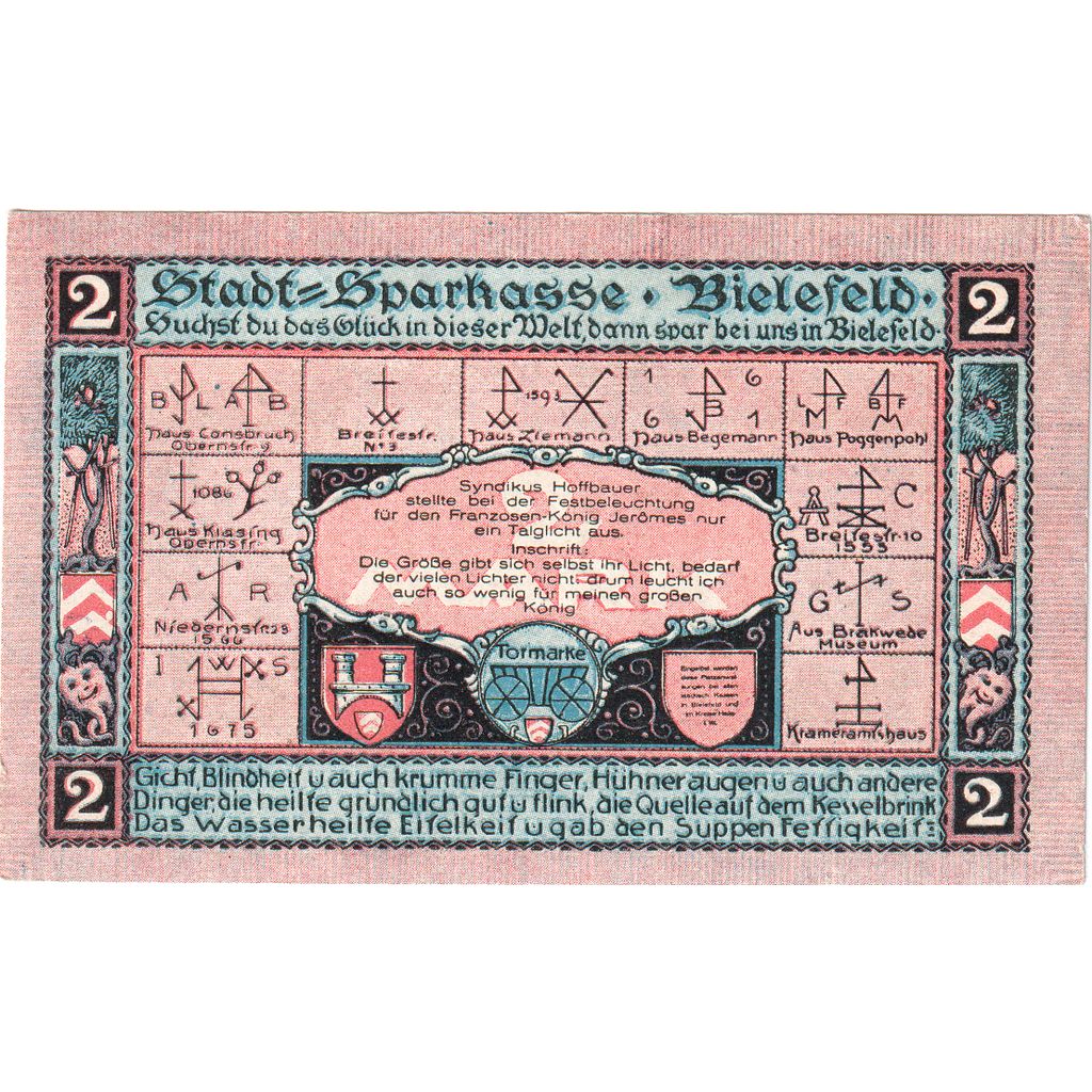 Germania, Bielefeld, 2 Mark, 1921-05-15, SPL