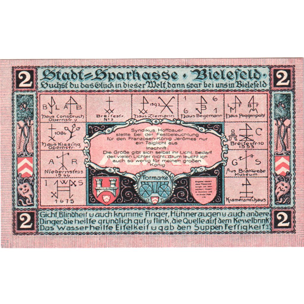 Deutschland, Bielefeld, 2 Mark, 1921-05-15, UNZ-