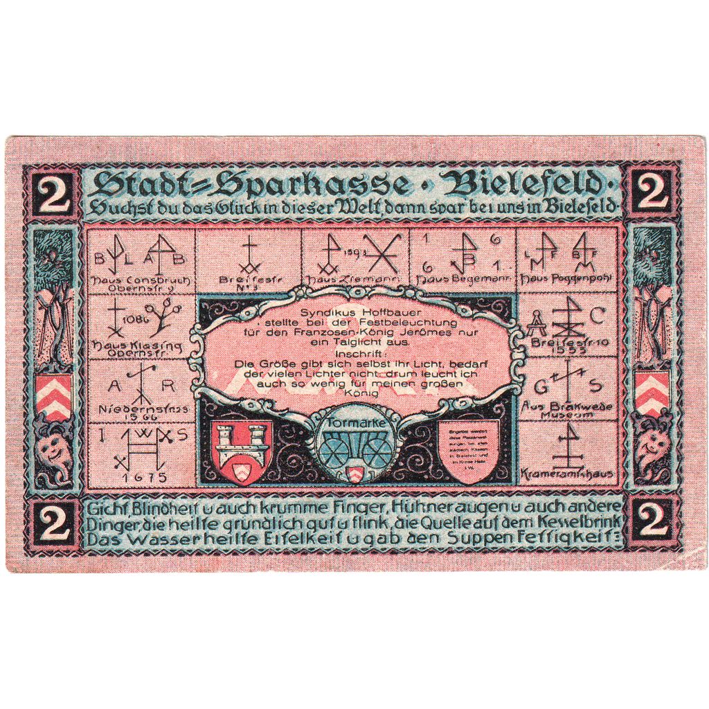 Germany, Bielefeld, 2 Mark, 1921-05-15, AU(50-53)