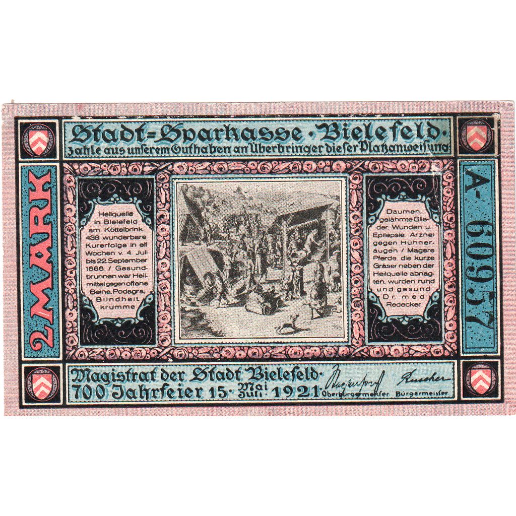 Deutschland, Bielefeld, 2 Mark, 1921-05-15, SS+