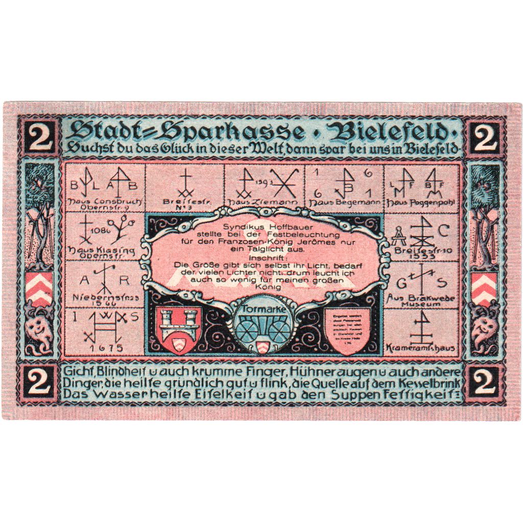 Deutschland, Bielefeld, 2 Mark, 1921-05-15, SS+