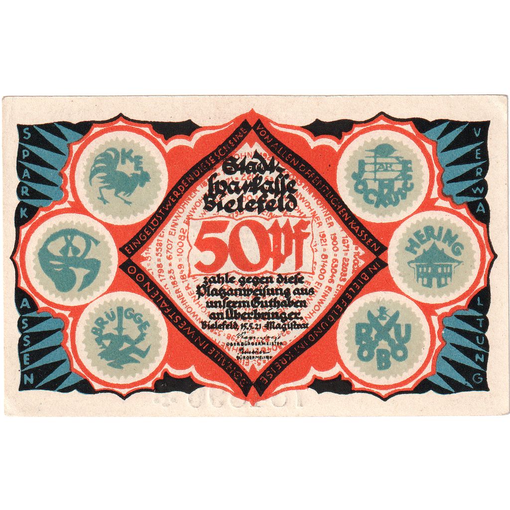 Deutschland, Bielefeld, 50 Pfennig, 1921-05-15, UNZ-