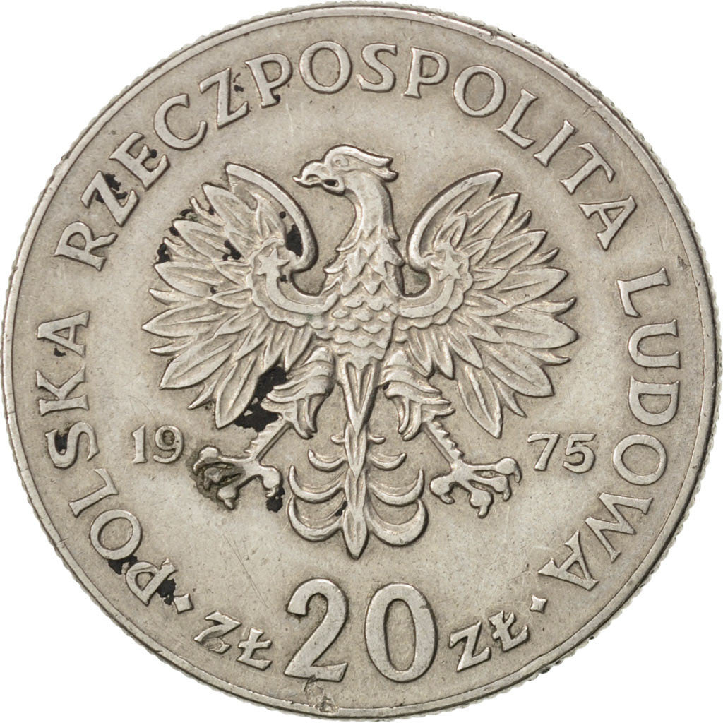 Coin, Poland, 20 Zlotych, 1975, EF(40-45), Copper-nickel, KM:69