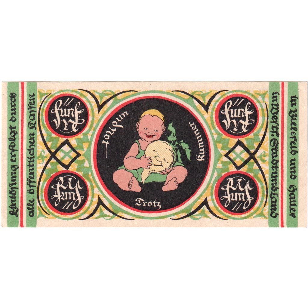 Germany, Bielefeld, 5 Mark, 1919-02-01, UNC(63)