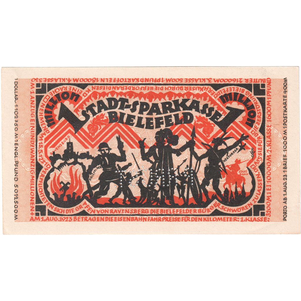 Deutschland, Bielefeld, 1 Million Mark, 1923-08-11, VZ