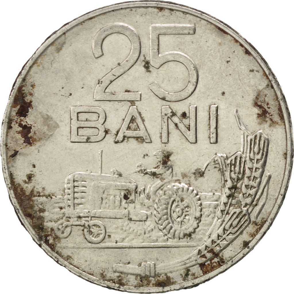 Coin, Romania, 25 Bani, 1966, EF(40-45), Nickel Clad Steel, KM:94