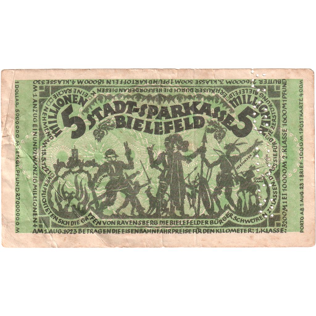 Deutschland, Bielefeld, 5 Millionen Mark, 1923-08-11, S