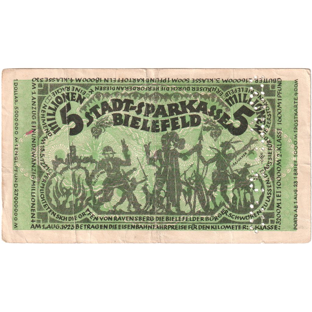 Deutschland, Bielefeld, 5 Millionen Mark, 1923-08-11, S+
