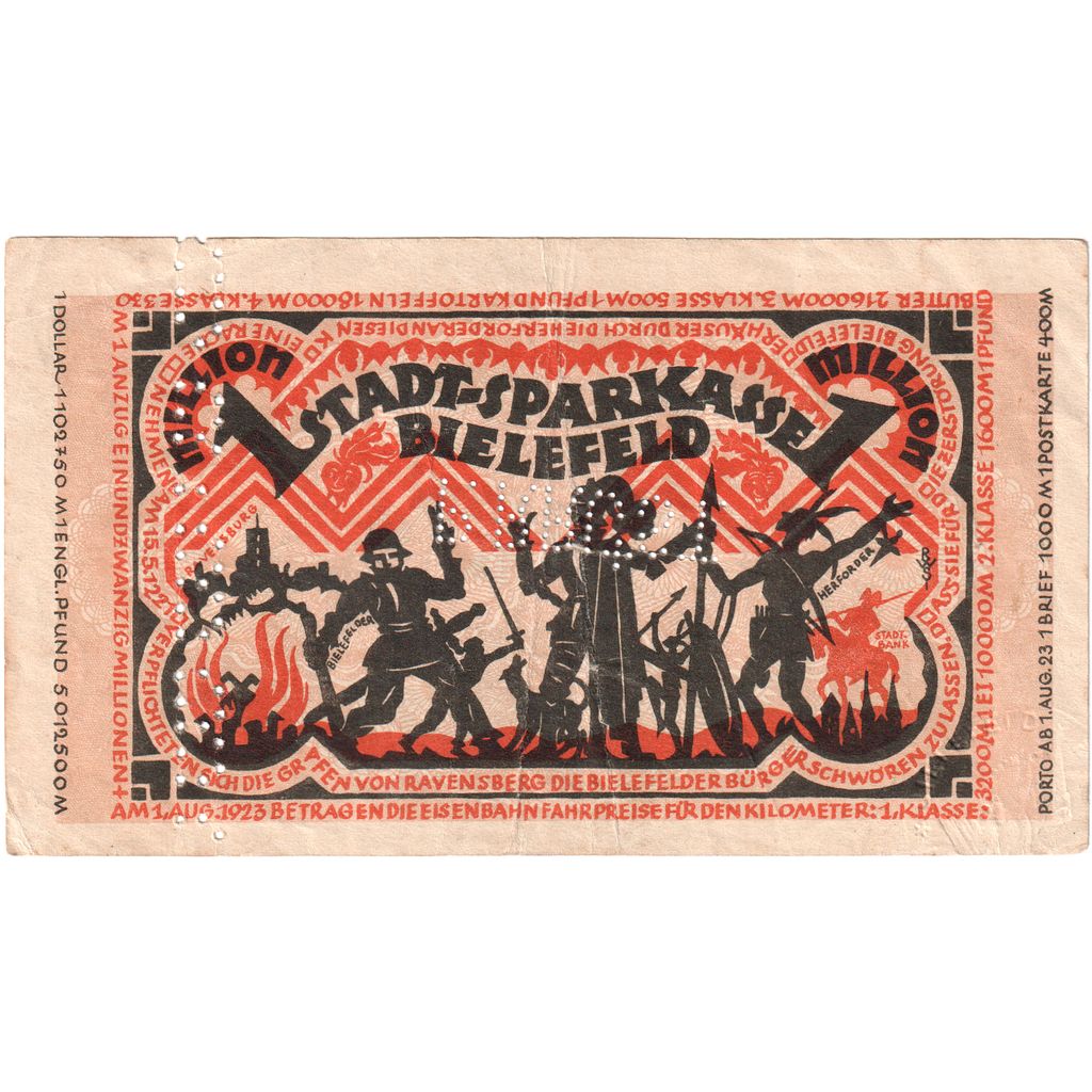 Germany, Bielefeld, 1 Million Mark, 1923-08-11, EF(40-45)