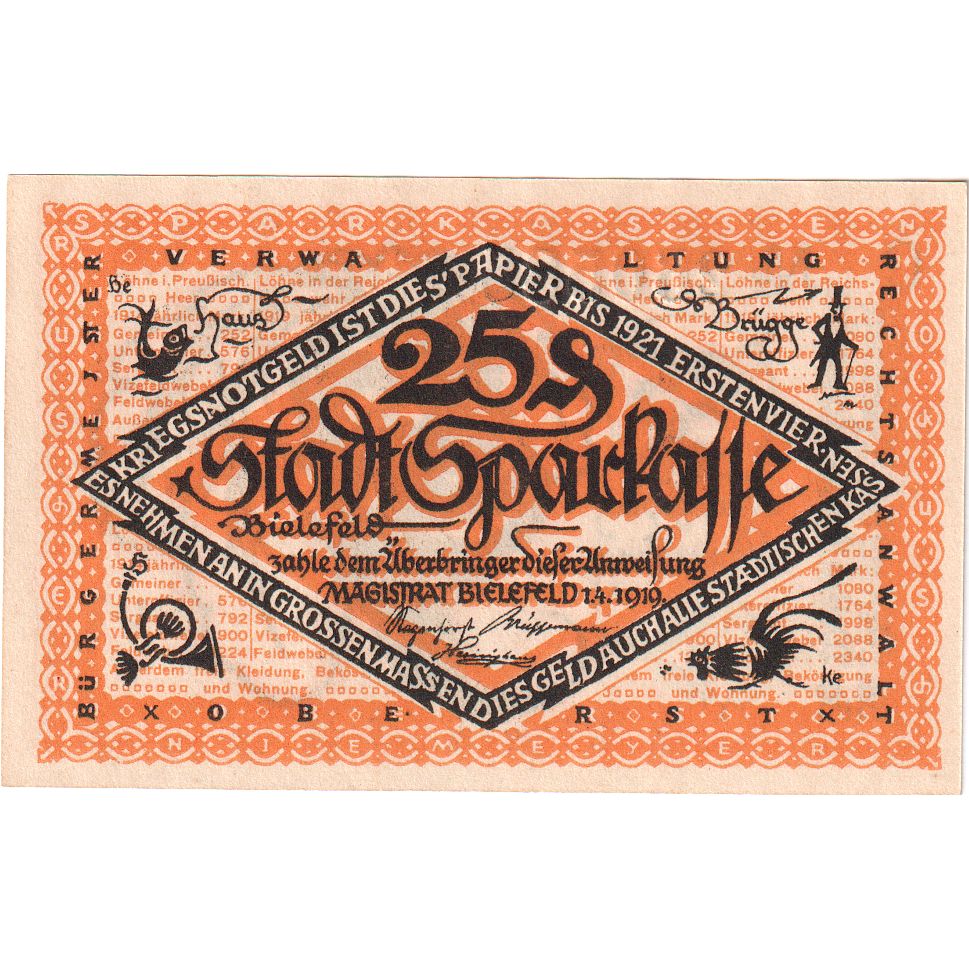 Germany, Bielefeld, 25 Pfennig, 1919-04-01, UNC(63)