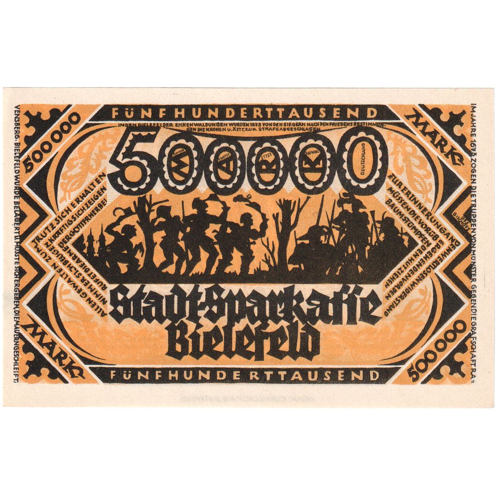 Germany, Bielefeld, 500000 Mark, 1923-08-20, UNC(63)