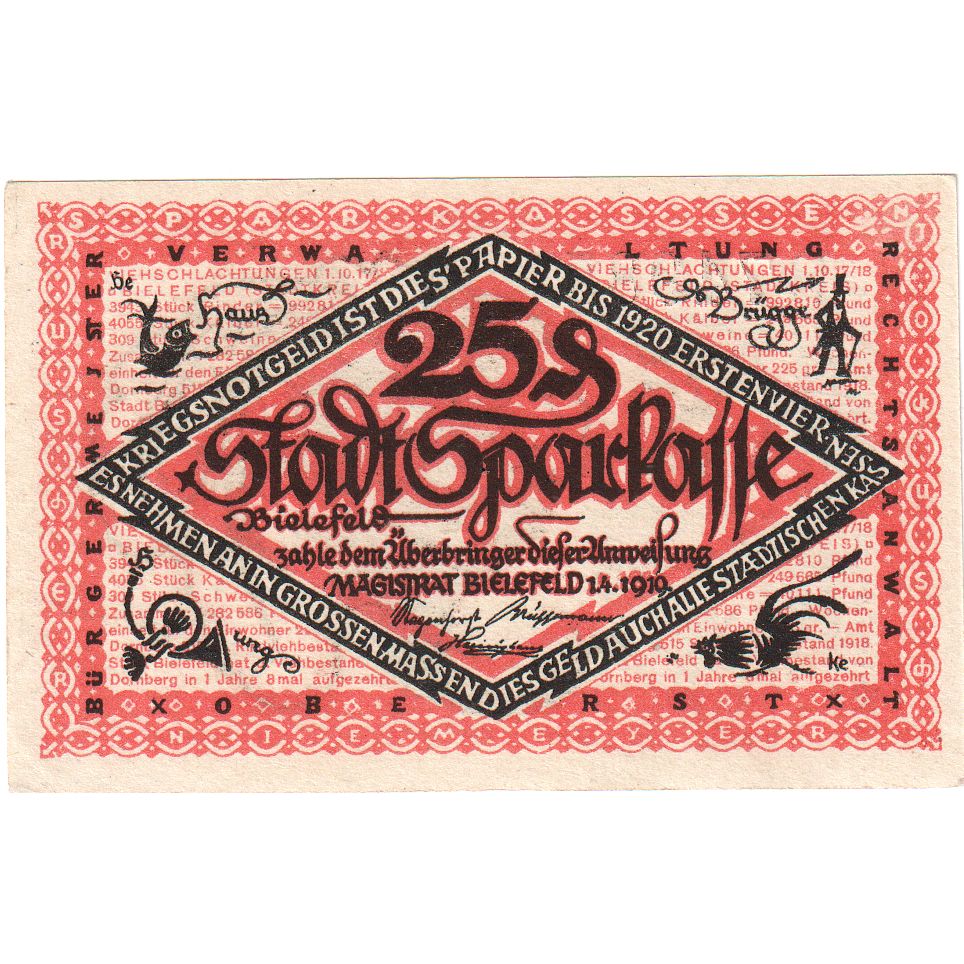 Duitsland, Bielefeld, 25 Pfennig, 1917-07-01, SUP, Grabowski:44