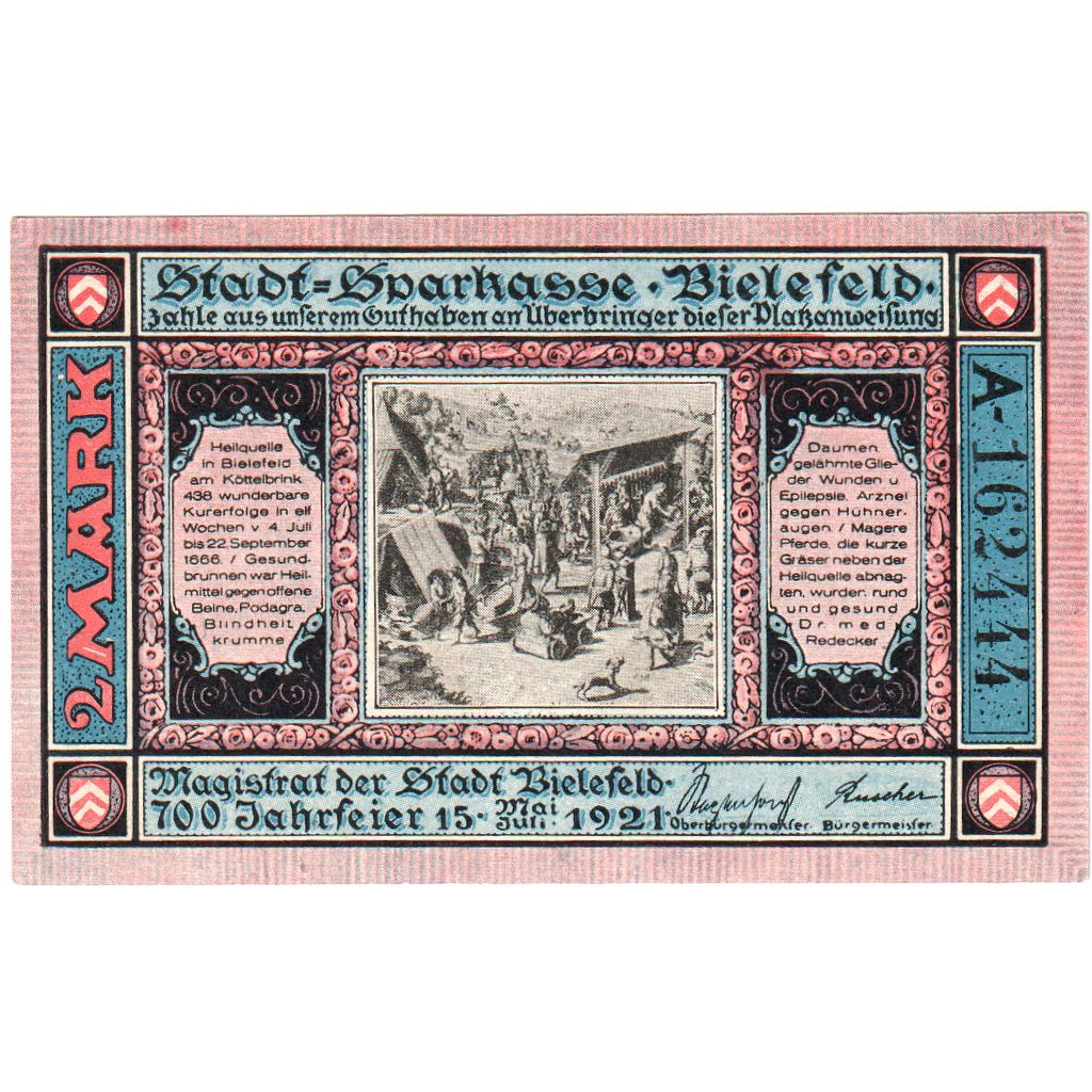 Duitsland, Bielefeld, 2 Mark, 1921-05-15, SPL+